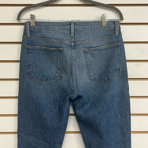 FRAME Le High Straight Jeans Distressed Raw Hem Arrington Wash, Size 28‎ - Picture 5 of 14